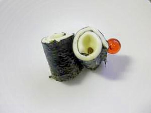 お弁当に♪海苔とチーズのくるくる巻き